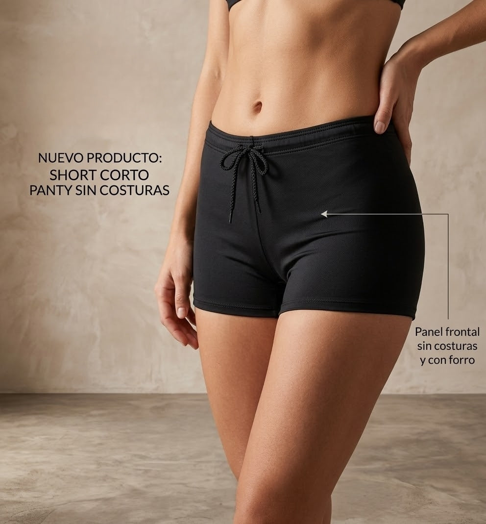 Pantaloneta Short Dama Lycra Natación Con Cordon